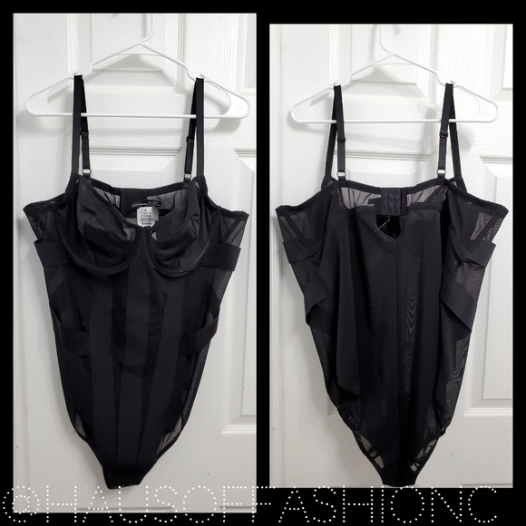 TORRID Black V Front Underwire Mesh Bodysuit! NWT! - Picture 6 of 6